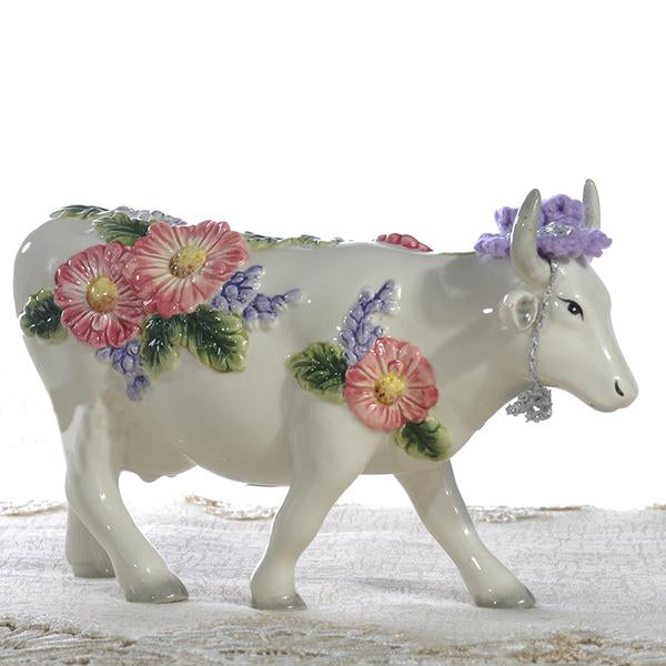 Ceramic Creative Lady Cow Decoration Figurine