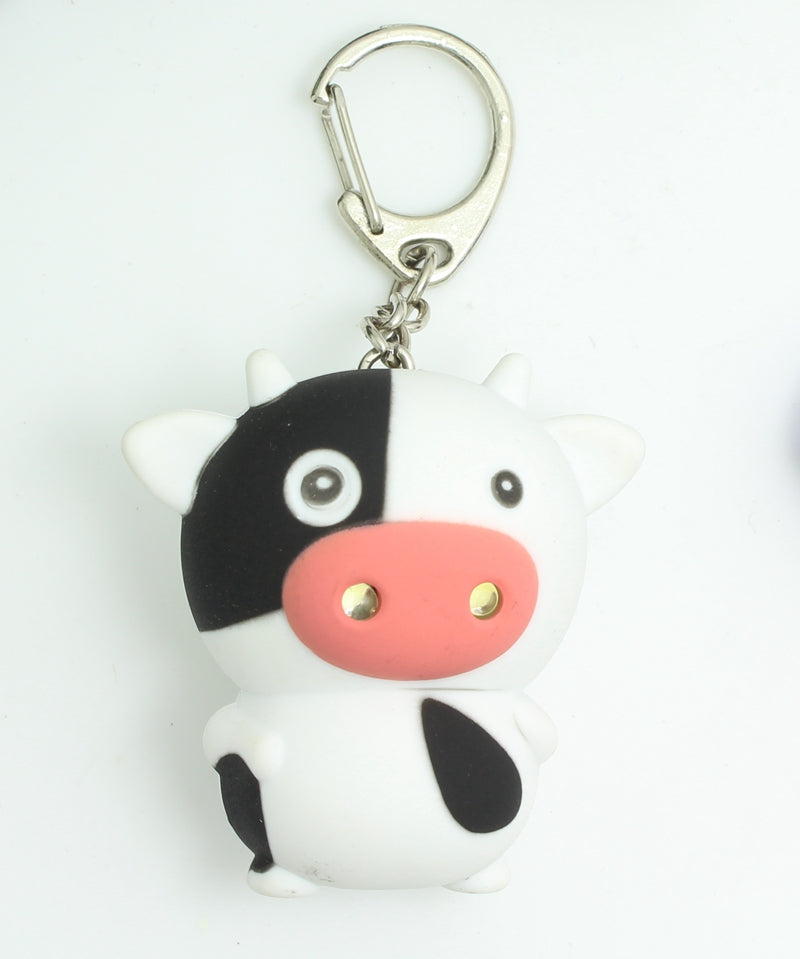 LED with Sound Flashlight Cow Keychain