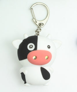 LED with Sound Flashlight Cow Keychain