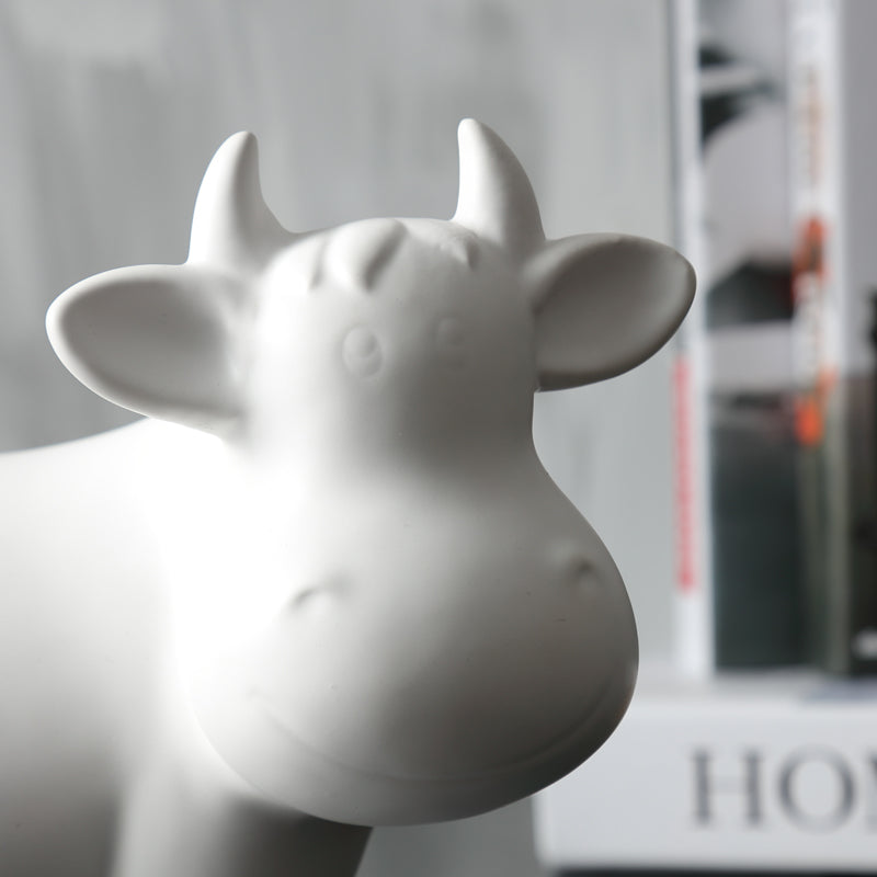 Minimalist Ceramic Cattle Cow Figurine