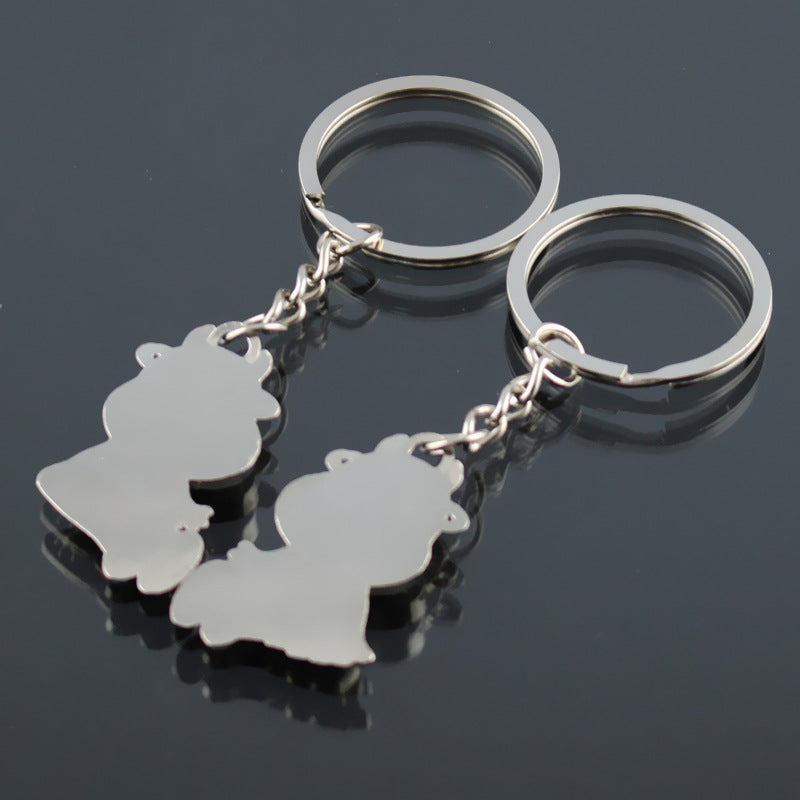 Lovers Cow Couples Keychain