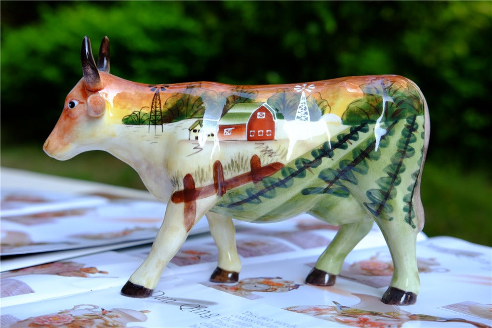Ceramic Creative Rural Cow Decoration Figurine