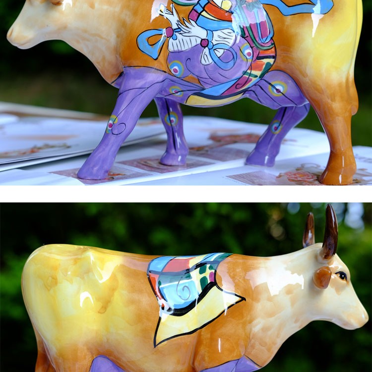 Ceramic Creative Rural Cow Decoration Figurine