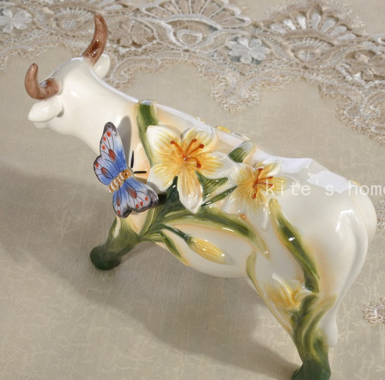 Butterfly Cow Bull Handicraft Figurine