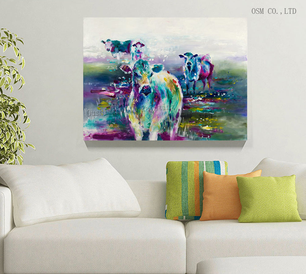 High Quality Abstract Animal Cow Painting