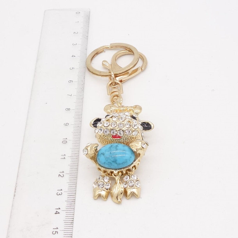 Crystal Cow Keychain