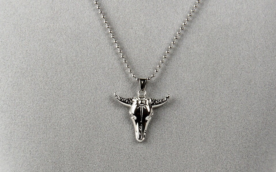 Men's Cow Skull Head Necklace