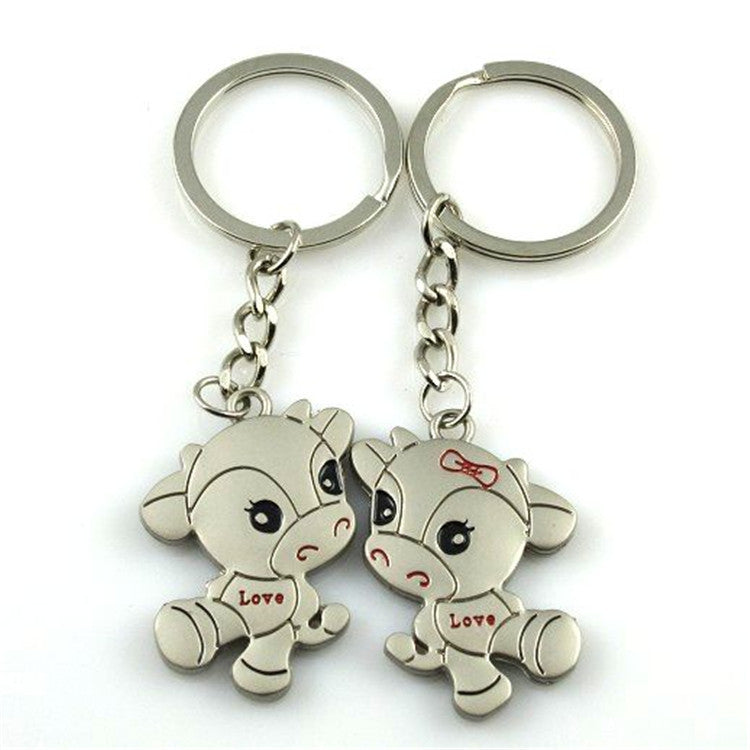 Cow Couple Pendant Keychain