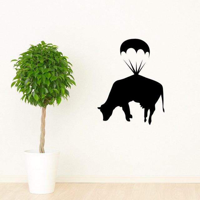 Parachute Cow Pattern Vinyl Wall Stickers