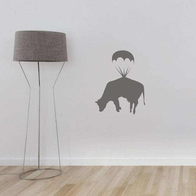 Parachute Cow Pattern Vinyl Wall Stickers