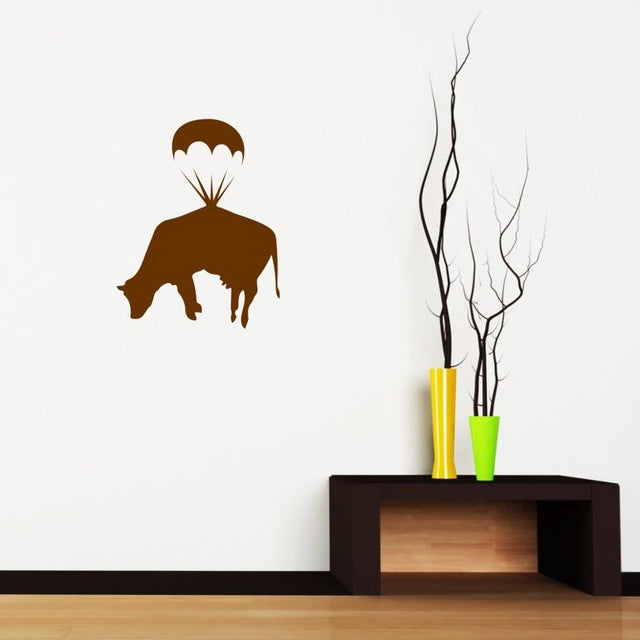 Parachute Cow Pattern Vinyl Wall Stickers