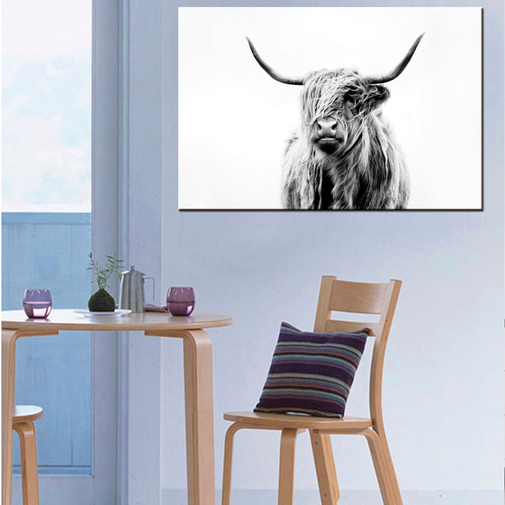 Abstract Home Decor Cow Oil Painting
