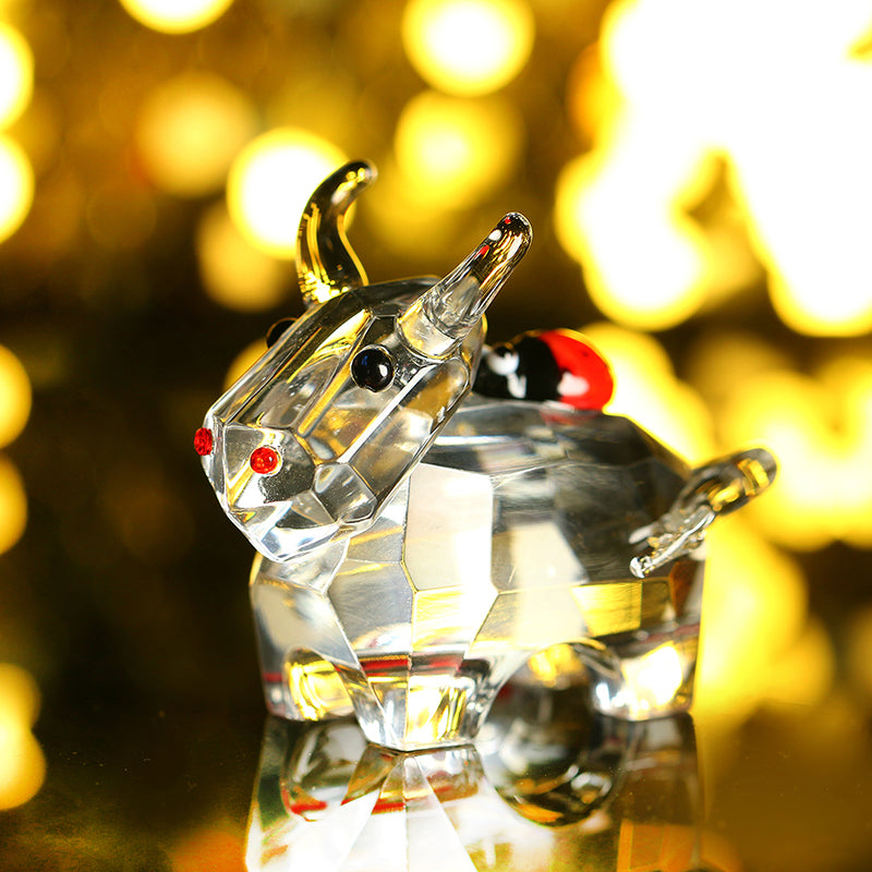 Glass Crystal Cow  Figurines