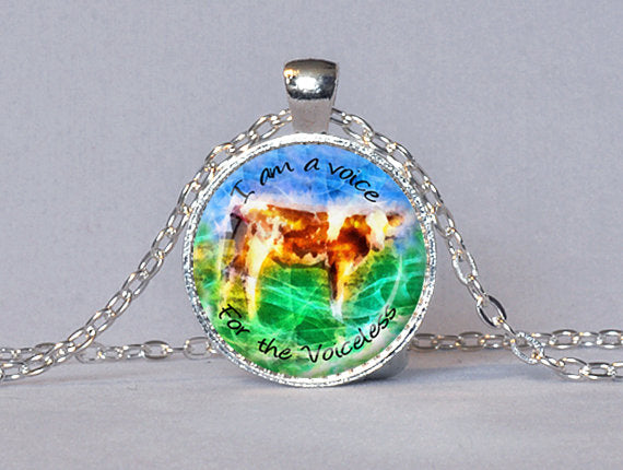 Vegan Pendant Cow Necklace