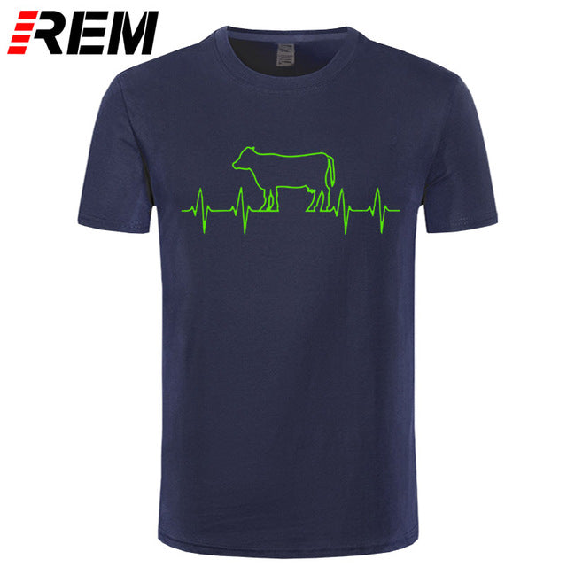 Cow Heartbeat Men's Soft T Shirt