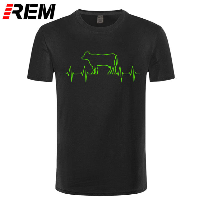 Cow Heartbeat Men's Soft T Shirt
