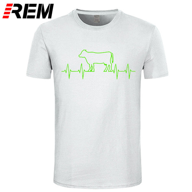 Cow Heartbeat Men's Soft T Shirt