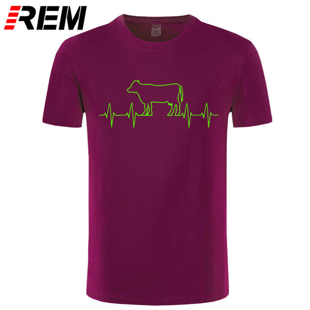 Cow Heartbeat Men's Soft T Shirt