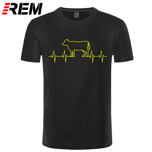 Cow Heartbeat Men's Soft T Shirt