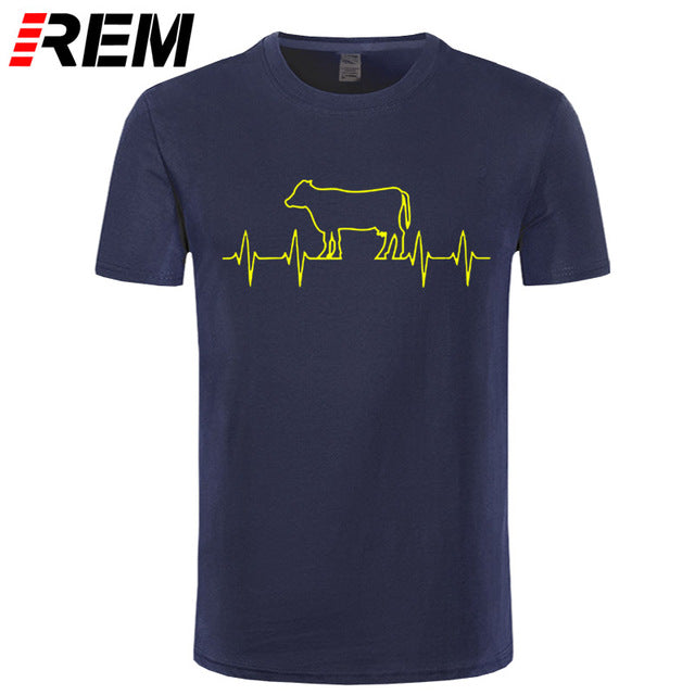 Cow Heartbeat Men's Soft T Shirt