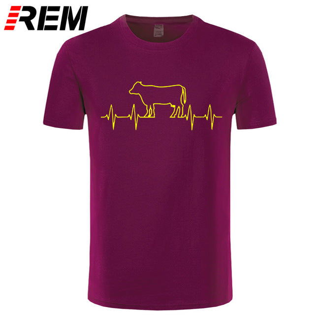 Cow Heartbeat Men's Soft T Shirt