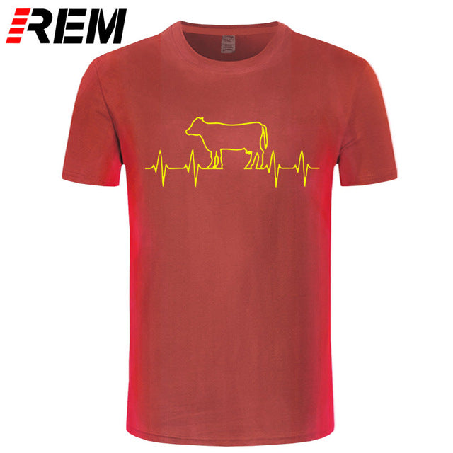 Cow Heartbeat Men's Soft T Shirt