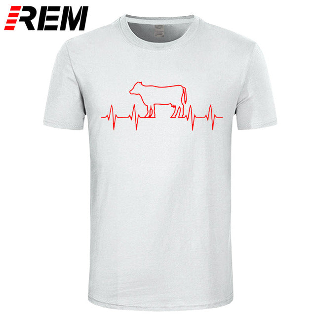 Cow Heartbeat Men's Soft T Shirt