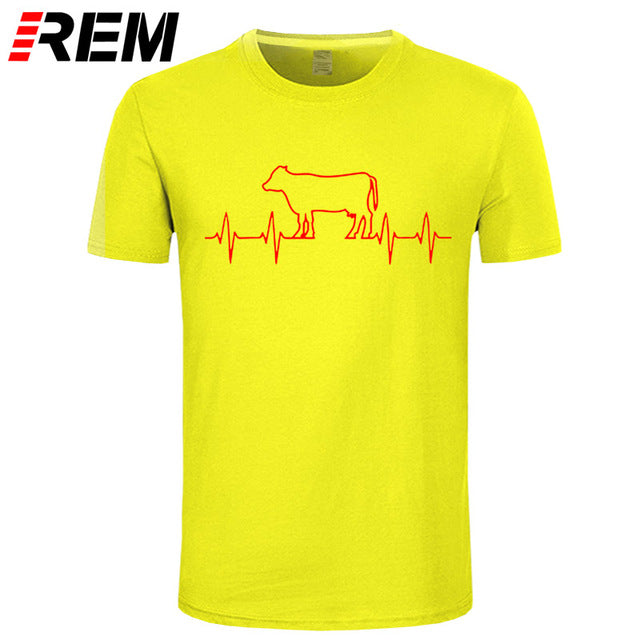 Cow Heartbeat Men's Soft T Shirt