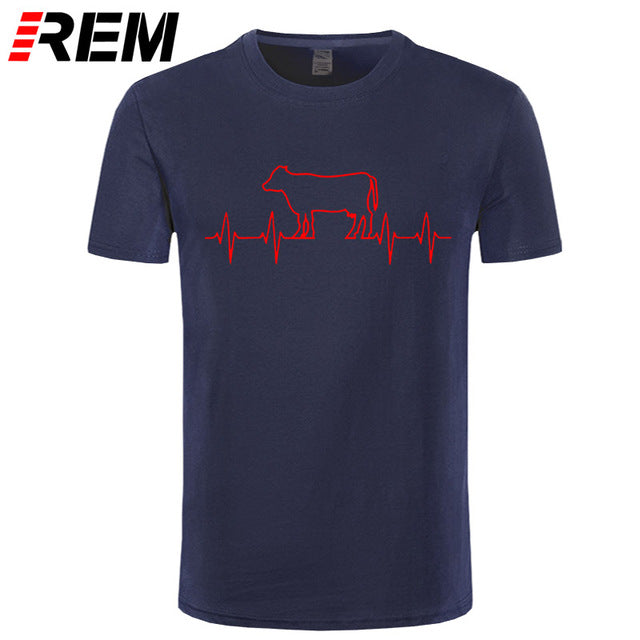 Cow Heartbeat Men's Soft T Shirt