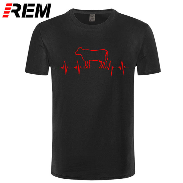 Cow Heartbeat Men's Soft T Shirt