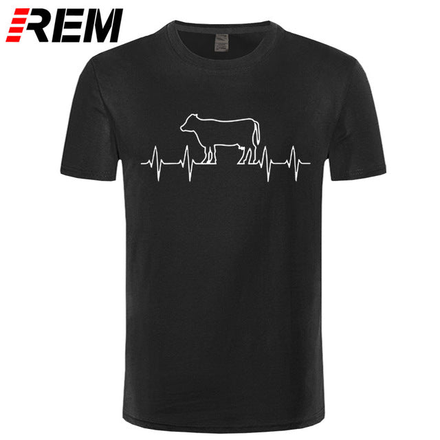 Cow Heartbeat Men's Soft T Shirt