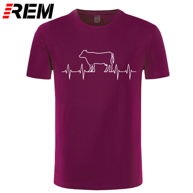 Cow Heartbeat Men's Soft T Shirt