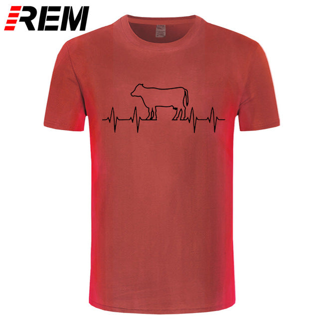Cow Heartbeat Men's Soft T Shirt