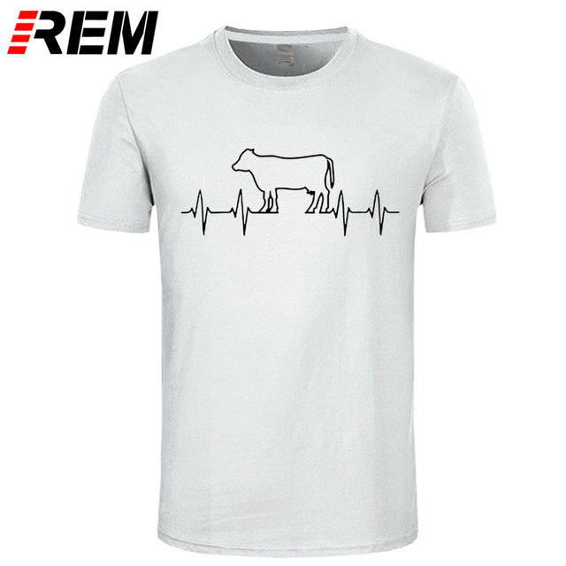 Cow Heartbeat Men's Soft T Shirt