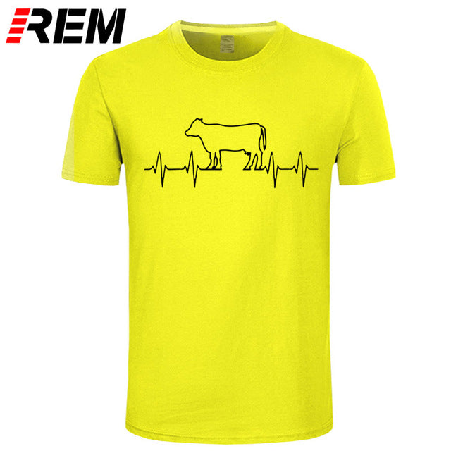 Cow Heartbeat Men's Soft T Shirt