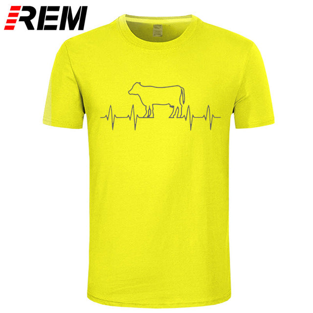 Cow Heartbeat Men's Soft T Shirt