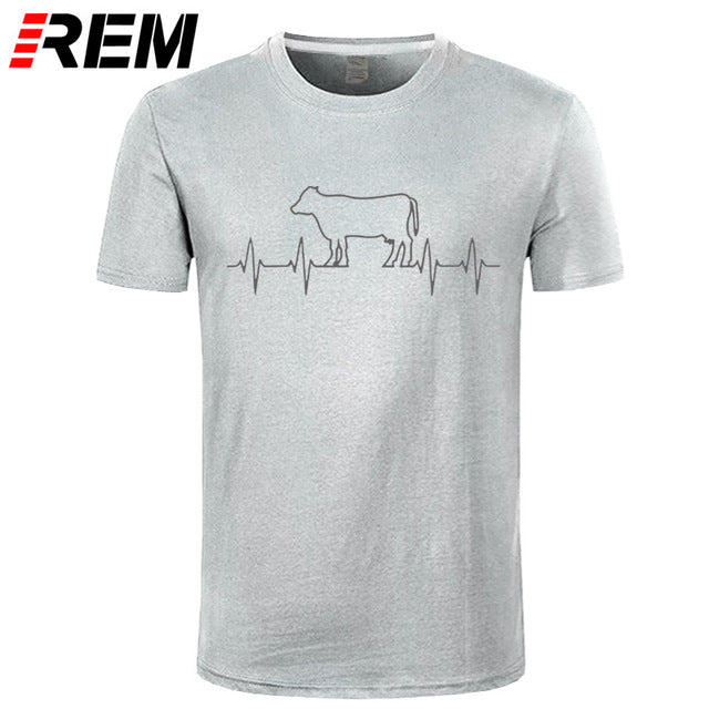 Cow Heartbeat Men's Soft T Shirt