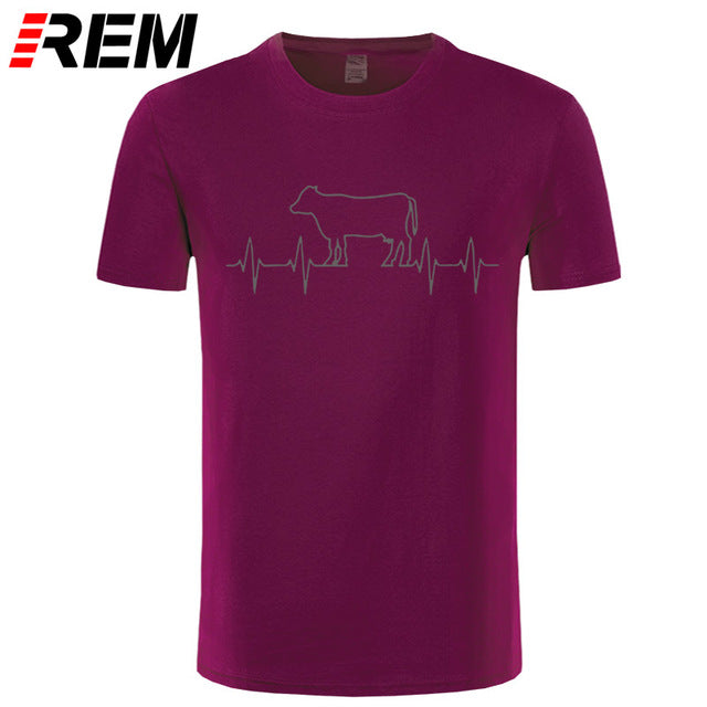 Cow Heartbeat Men's Soft T Shirt