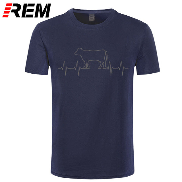 Cow Heartbeat Men's Soft T Shirt
