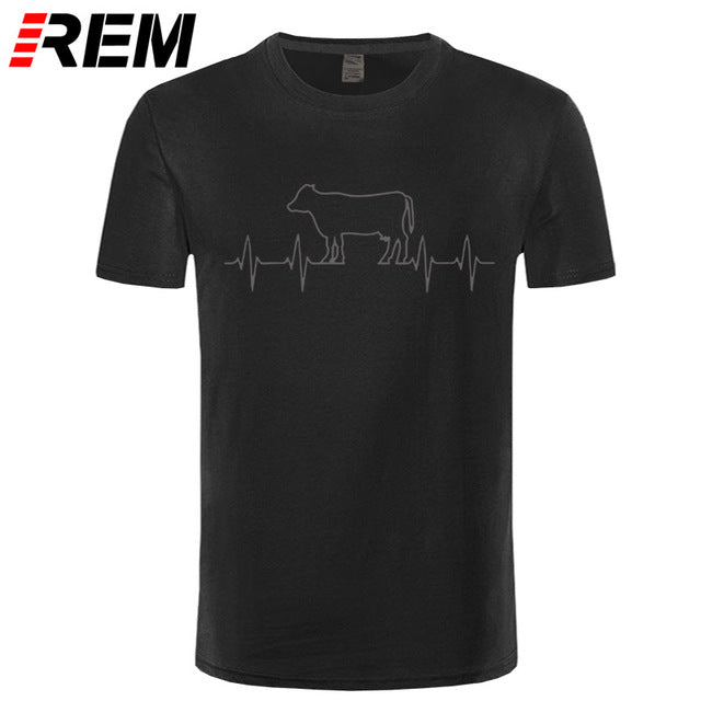 Cow Heartbeat Men's Soft T Shirt