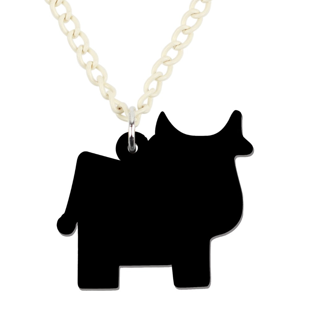 Acrylic Cartoon Dairy Cattle Necklace