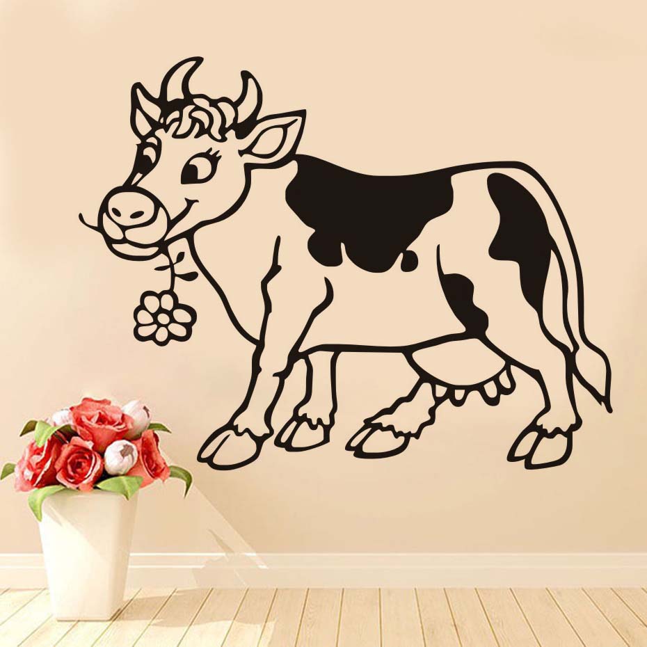 Popular Cute Cartoon Cow Wall Sticker