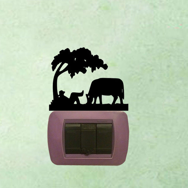 Cow Light Switch Sticker