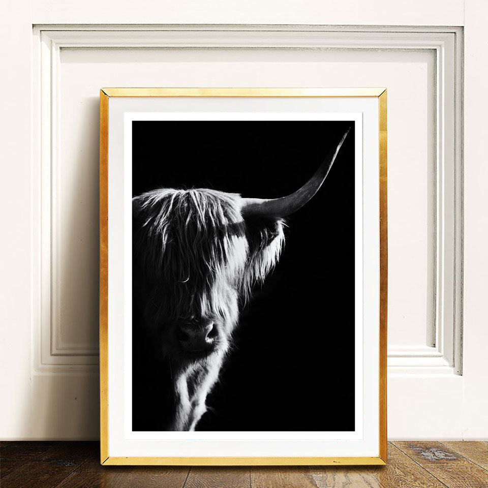 Portrait Highland Cow Wall Art Painting