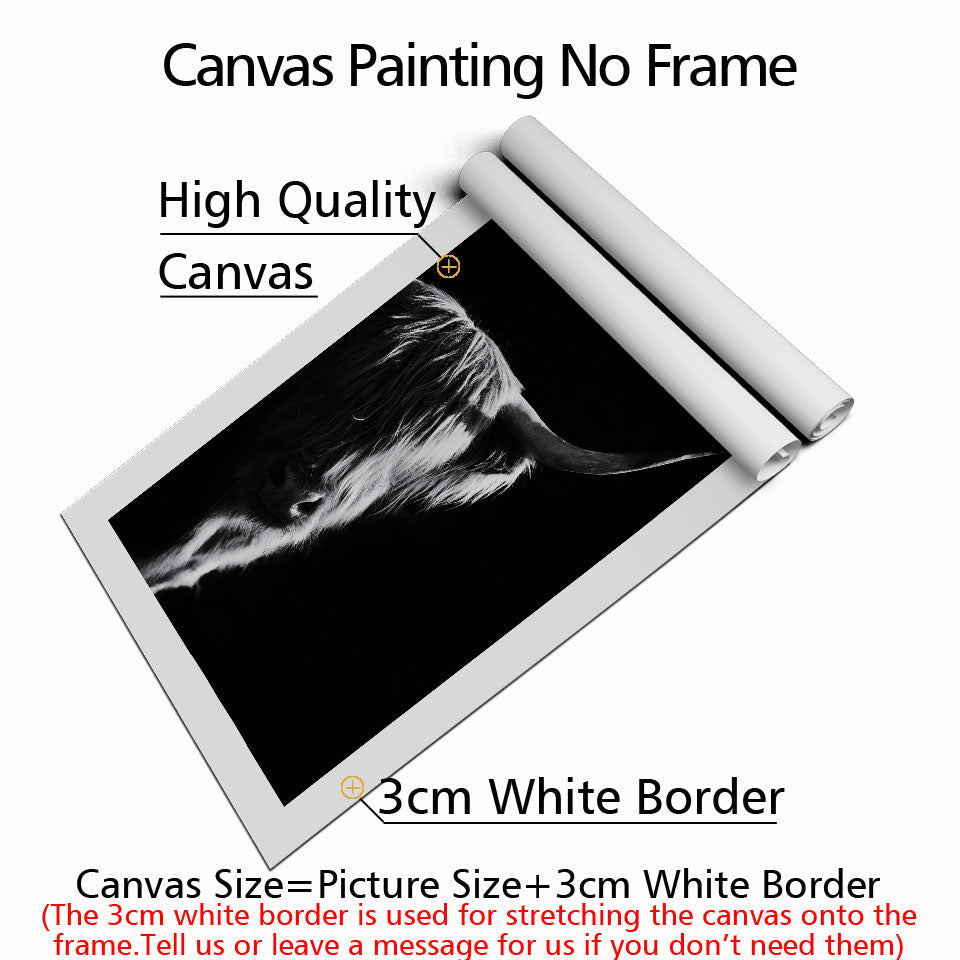 Portrait Highland Cow Wall Art Painting