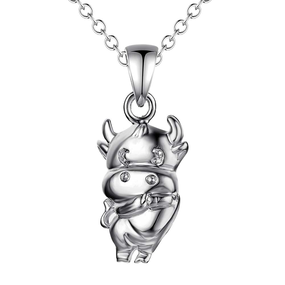 Silver Plated Cow Necklace