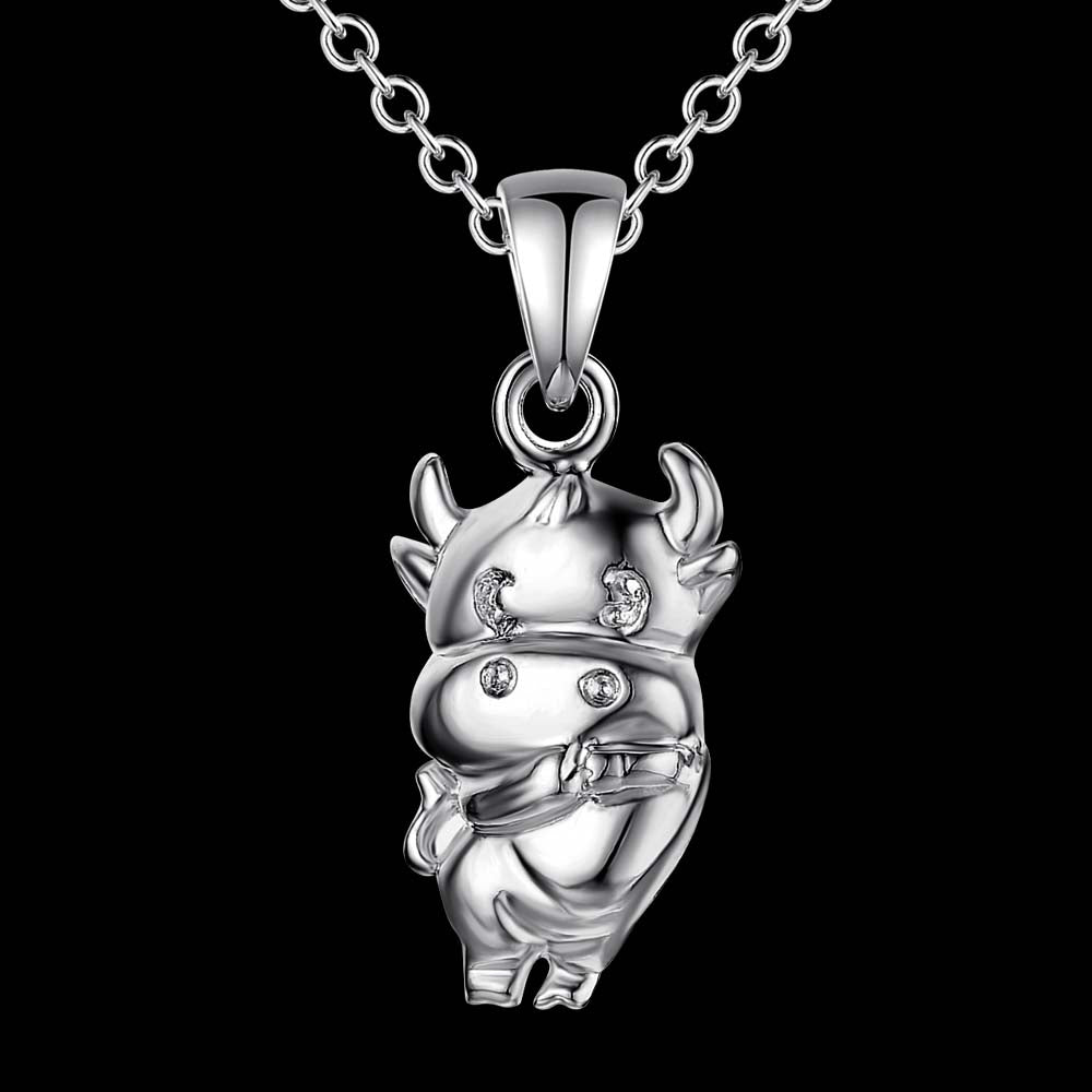 Silver Plated Cow Necklace