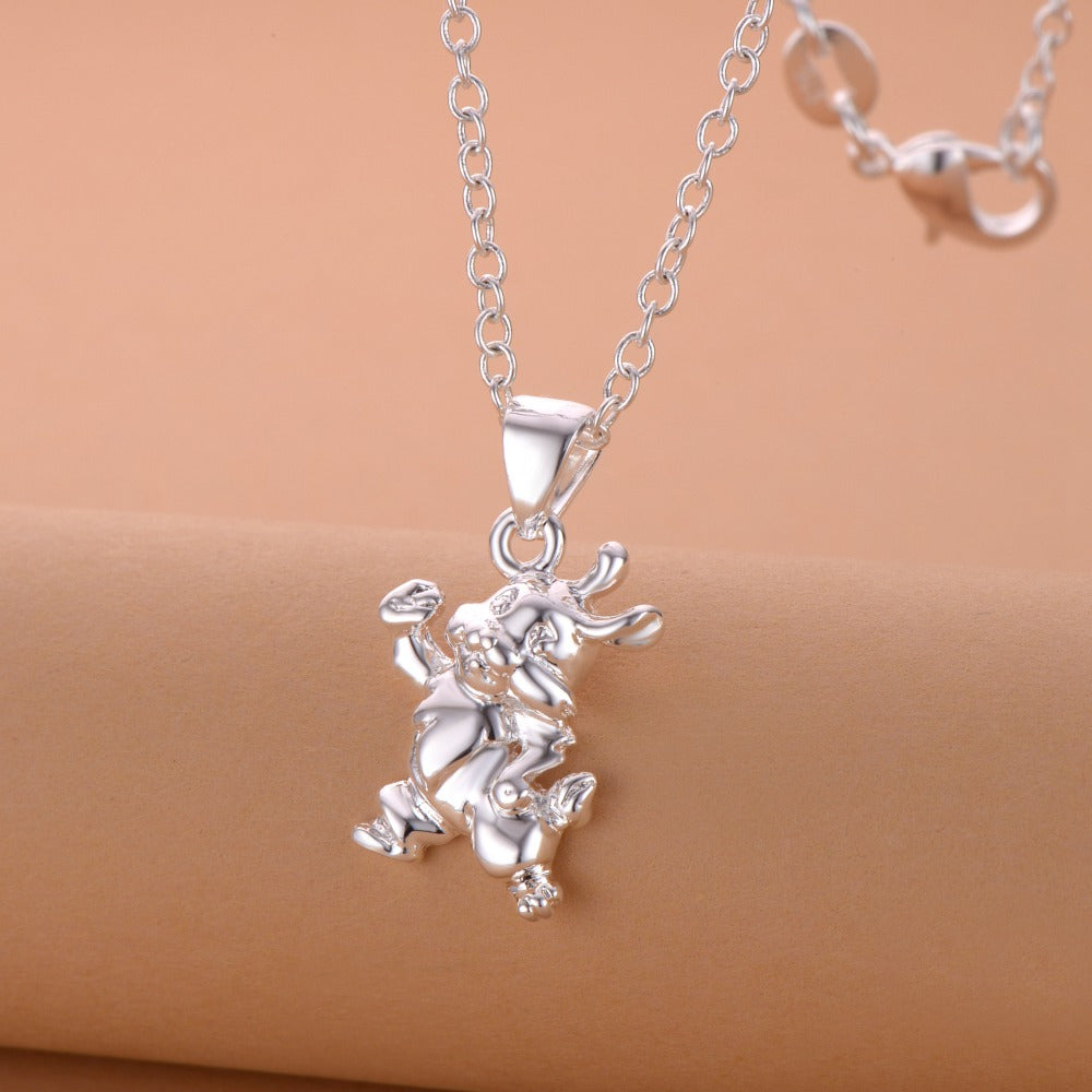 Silver Plated Cow Necklace