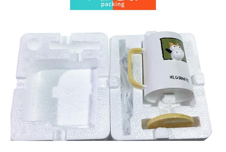 Cow Porcelain Mug With Cover Spoon
