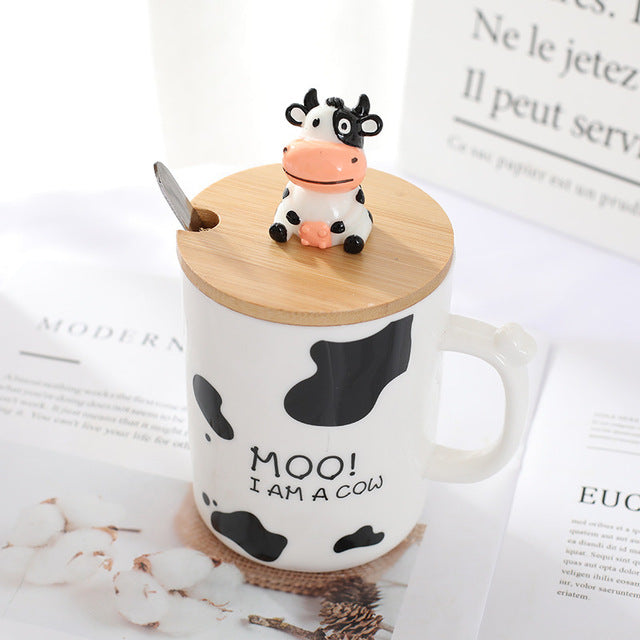 Porcelain Funny Cow Mug